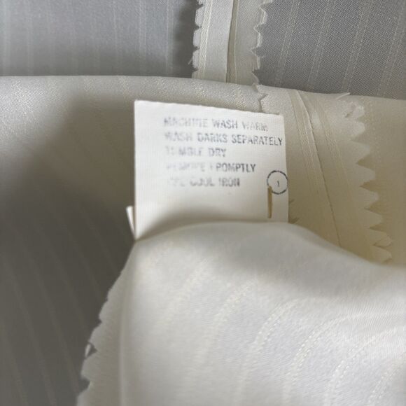 Vintage Women’s Bill Blass Lightweight Bath Robe Ivory Striped Size Large - Picture 5 of 5